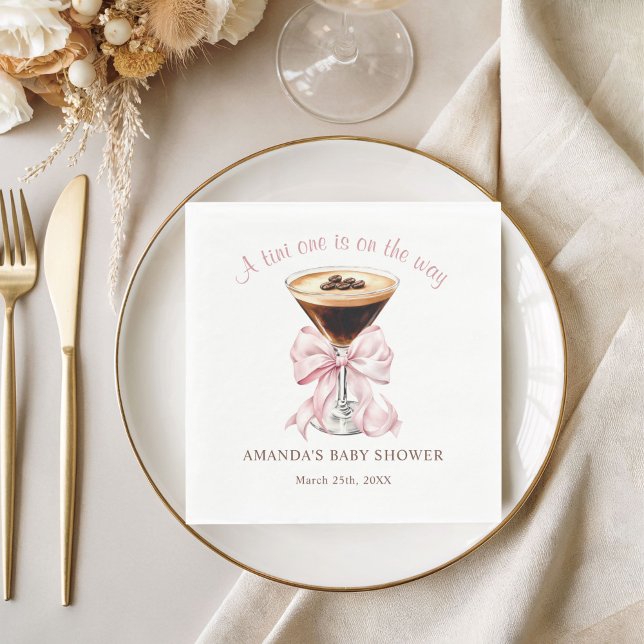 A tini One is on the Way Baby Shower Girl Pappersservett (A tini One is on the way Baby Shower Napkin)
