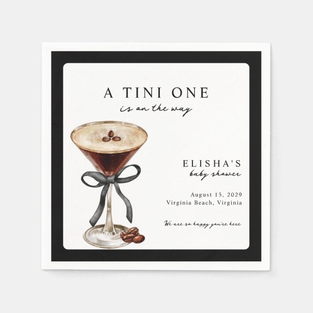 A Tini One Is on the Way Baby Shower  Pappersservett (Framsidan)