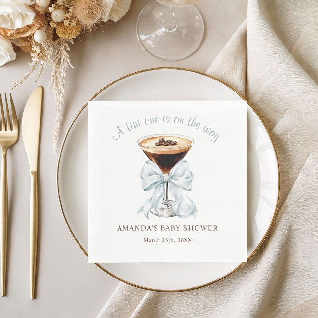 A tini One is on the Way Baby Shower  Pappersservett (A tini one is on the way baby shower napkin)