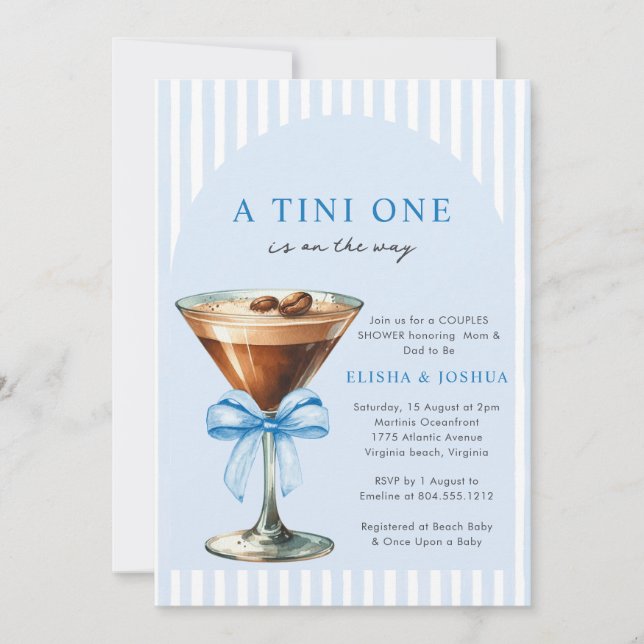 A Tini One Is on the Way Couples Photo Baby Shower Inbjudningar (Framsida)