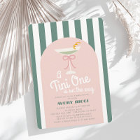 A Tini One Martini Rosa Ribbon Girl Baby Shower
