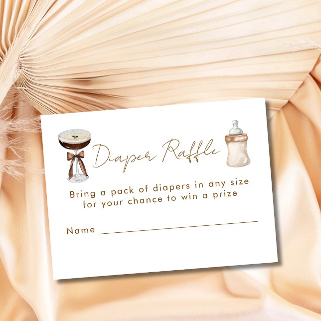 A Tini One Mocha Martini Diaper Raffle Baby Shower Tilläggskort (Skapare uppladdad)