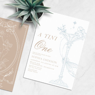 A Tini One Modern Coastal Baby Shower Inbjudningar