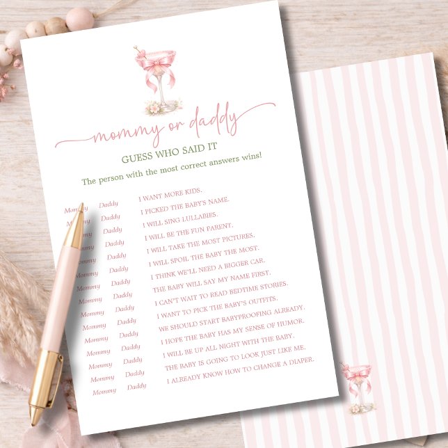 A Tini One Pink Mommy or Daddy Guess Who Said It (Skapare uppladdad)
