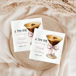 A Tini One Rosa Bow Espresso Martini Baby Shower Pappersservett