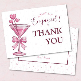 A Tiny Bit Engaged Pink Martini Bridal Shower Tack Kort