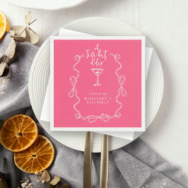 A Tiny Bit Older Pink Hand Drawn Birthday Party  Pappersservett