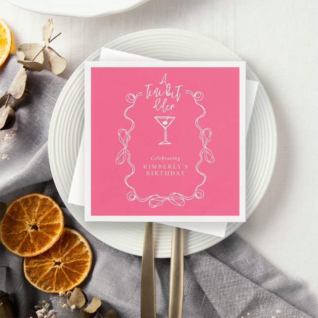 A Tiny Bit Older Pink Hand Drawn Birthday Party  Pappersservett (Skapare uppladdad)