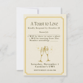 A Toast to Love Engagement Party - Response Card OSA Kort