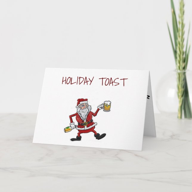 **A TOST FÖR HELGDAG CHEER FRÅN SANTA** KORT (Framsida)