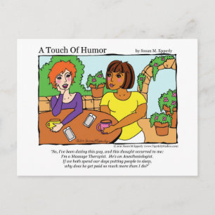 "A Touch of Humor" Anesthesiolog Massage Tecknad Vykort