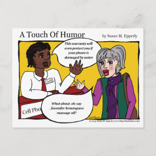 "A Touch of Humor" Cell Mobil Massage Tecknad Vykort