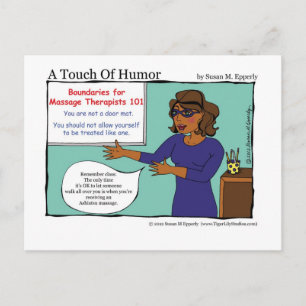 "A Touch of Humor"-gränsen för massageterapeuter Vykort