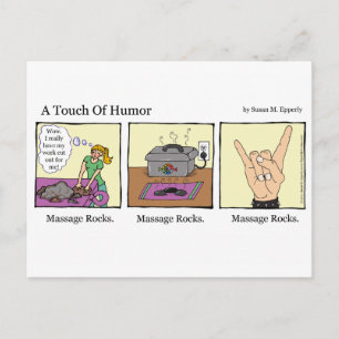 "A Touch of Humor" Massage Sten Tecknad Vykort