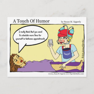 "A Touch of Humor" Massage Tecknad för multitaskin Vykort
