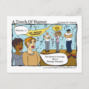"A Touch of Humor" massage Therapist Arm Wrestler Vykort