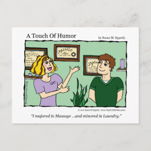 "A Touch of Humor"-massage/Tvätt Tecknad Mugg Vykort