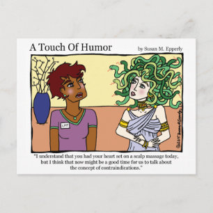 "A Touch of Humor" Medusa Massage Tecknad Vykort