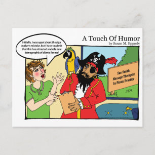 "A Touch of Humor" Pirat Massage Tecknad Vykort