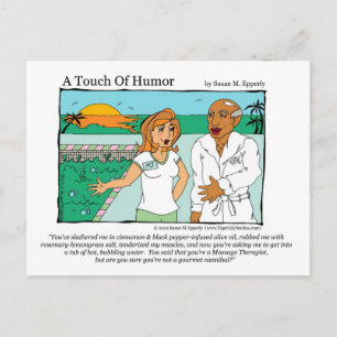 "A Touch of Humor" Spa Massage Cannibal Tecknad Vykort