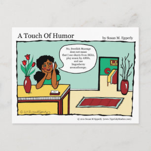 "A Touch of Humor" Svenska Massage Tecknad Vykort