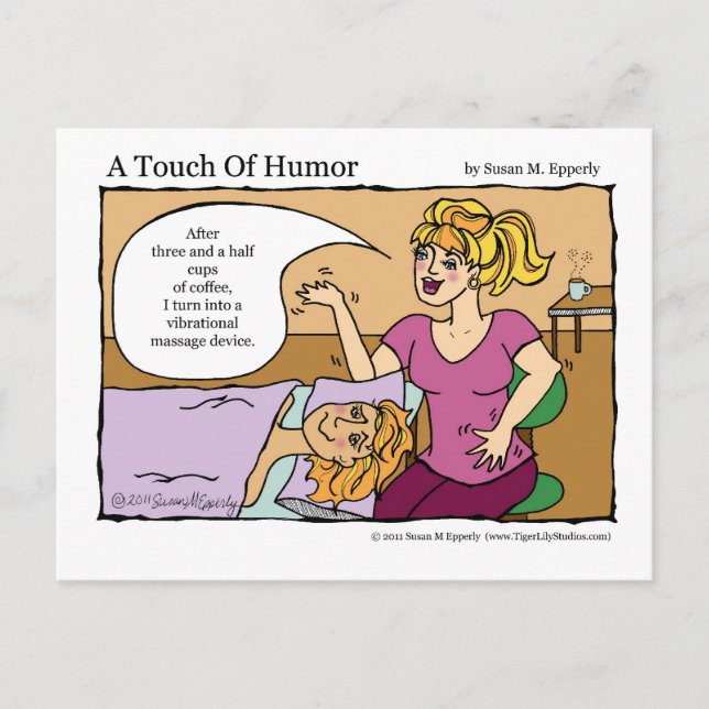 "A Touch of Humor" Vibrational Massage Device Vykort (Framsida)