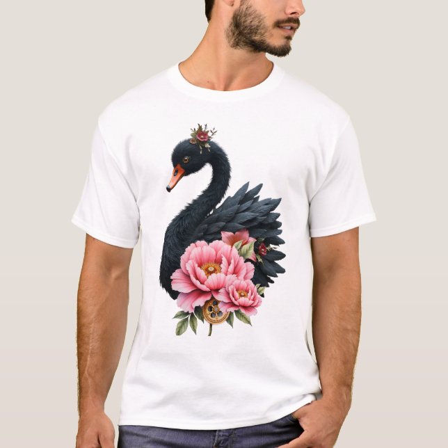 A touch of rose and swan's glow. t shirt (Framsida)
