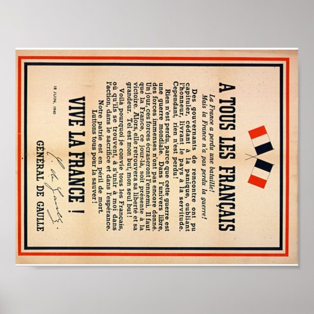 ’A Tous les Français’ Poster (Framsidan)