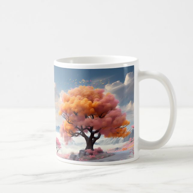A Träd i Fantasy World Kaffemugg (Höger)