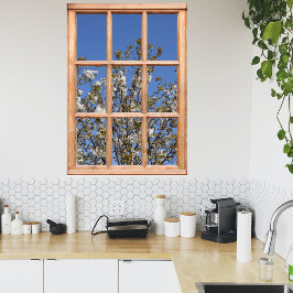 A Träd i Springtime-vyn från ett fönster Poster