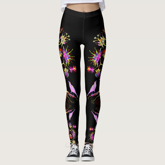 A träd och en fågel leggings (Framsida)