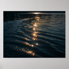 A Trail of Stars: Sunlight on Rippled Vatten Poster