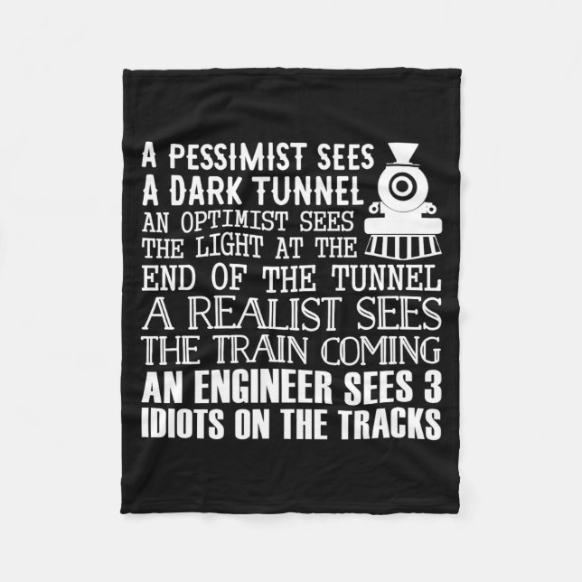 A Train Engineer And 3 Idiots Funny Joke  Fleecefilt (Framsidan)