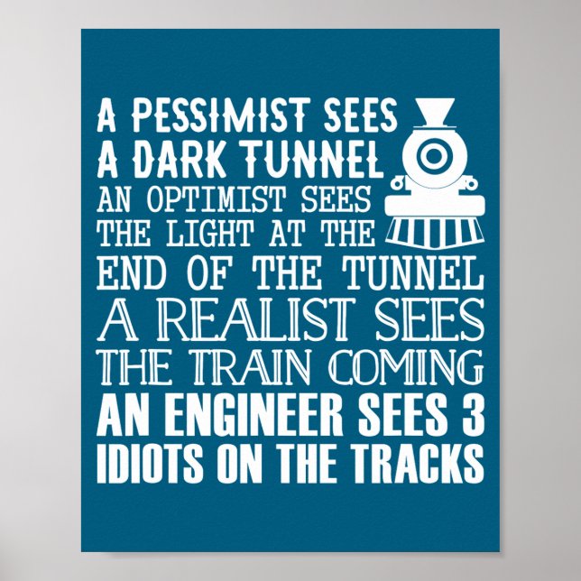 A Train Engineer And 3 Idiots Funny Joke  Poster (Framsidan)