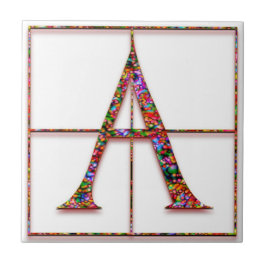 A Trajanus Red Anpassningsbar Monogram Tile Kakelplatta