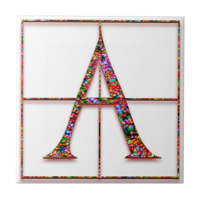 A Trajanus Red Anpassningsbar Monogram Tile Kakelplatta (Framsidan)