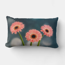 A Trio Rosa Gerberas Lumbar Cushion Lumbarkudde