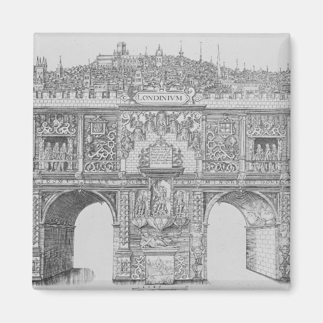 A Triumphal Arch, graverad av William Kip, 1604 Magnet (Framsidan)