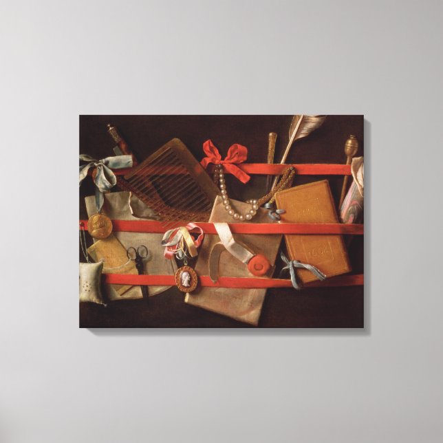 A Trompe L'Oeil of Objects Canvastryck (Framsida)