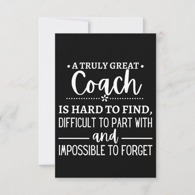 A Truly Great Coach is hard find Anteckningskort (Framsida)