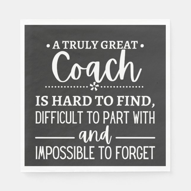 A Truly Great Coach is hard find Pappersservett (Framsidan)
