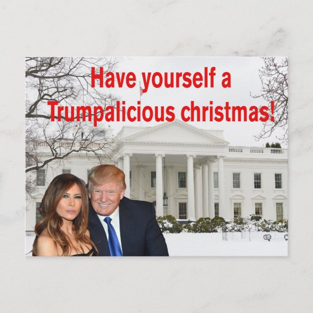 A Trumpalicious christmas från Donald and Melania Helg Vykort (Framsida)
