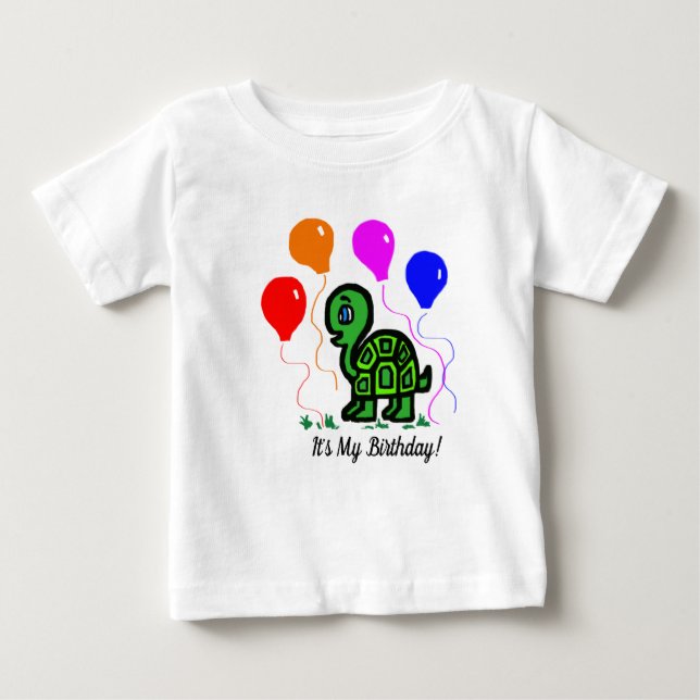 A Turtle and Balloons T-Shirt (Framsida)