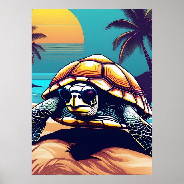 A Turtle Wearing Sunglasses Poster (Framsidan)