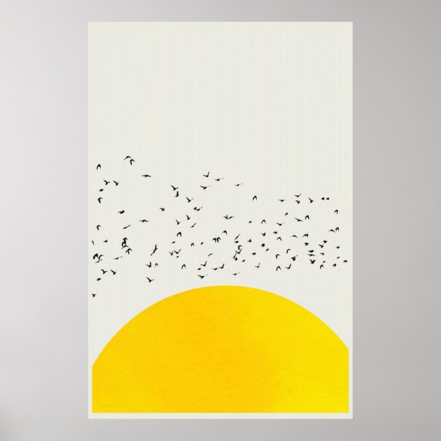 A Tusentals fågelkonst Print, Birds Sol Poster (Framsidan)