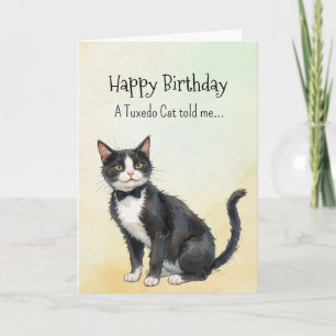 A Tuxedo Cat Personality Birthday Animal Kort