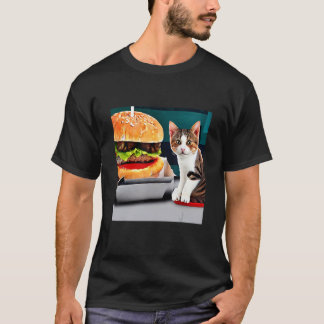 A Two Paw Feast Adorable Kitten Cat Kitty Burger D T Shirt