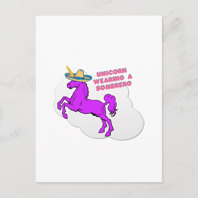 A Unicorn med sombrero Vykort (Framsida)