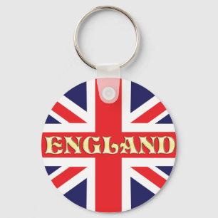 A Union Jack flagga med England skriven ac Nyckelring