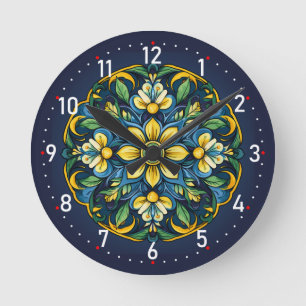 💚 💙 💛 A Unique Azulejo Elegance: Midnight Garde Rund Klocka